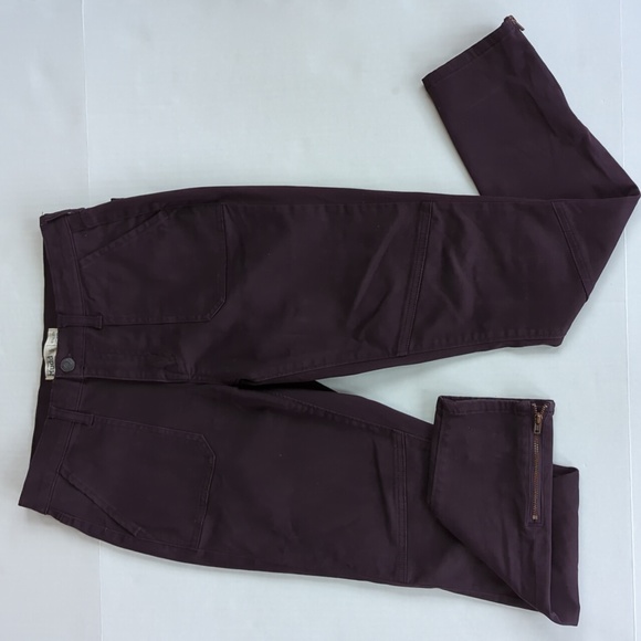 Mudd FLX Stretch Utility Skinny Zip Ankle Pants Junior 5 Magenta - Picture 1 of 15